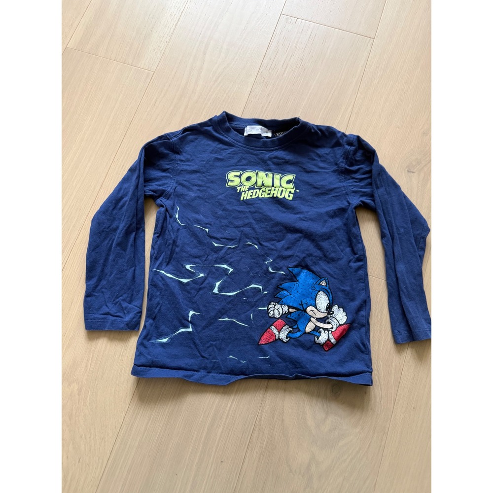 Zara Kids Sonic The Hedgehog Long Sleeve Graphic Tee Navy Blue Size 7 (6-7)